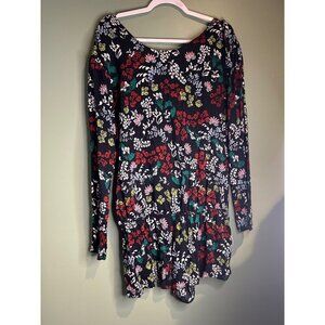 Beach Riot Floral Long Sleeve Romper L Open Back Boho Resort Vacay Chic
